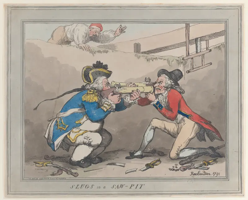 Slugs in a Saw-Pit Wall Art by Thomas Rowlandson - High-Resolution Digital Print
