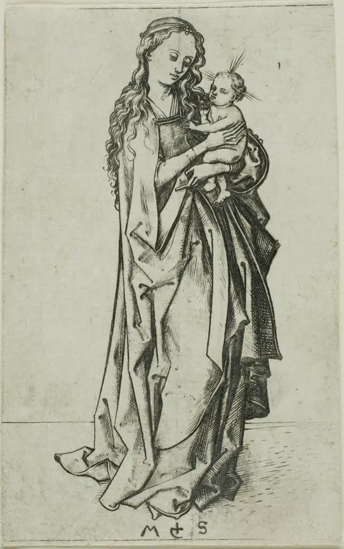 Small Standing Madonna and Child Wall Art by Martin Schongauer - High-Resolution Digital Print