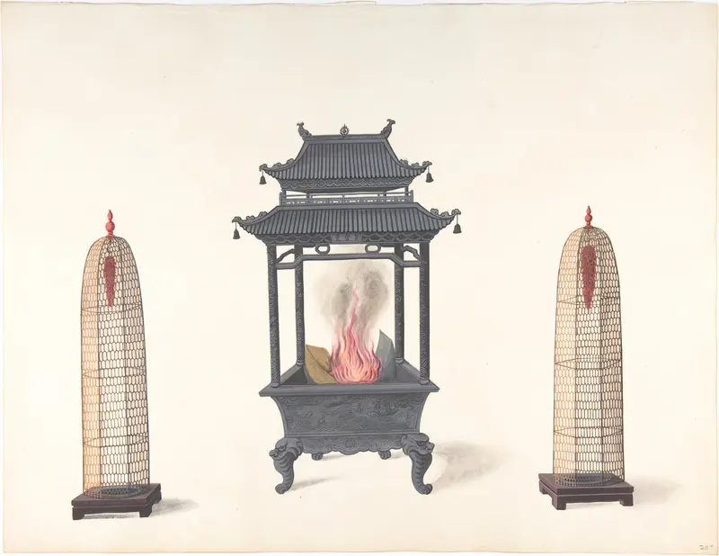 Small Stove and Two Tall Objects Wall Art by Anonymous, Chinese, 19th century - High-Resolution Digital Print