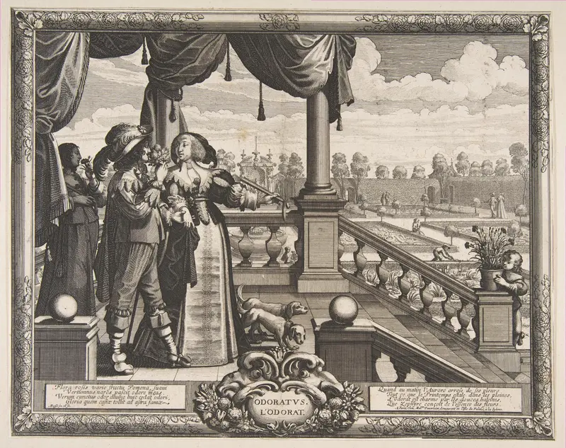 Smell, from "The Five Senses" (Les Cinq Sens) Wall Art by Abraham Bosse - High-Resolution Digital Print