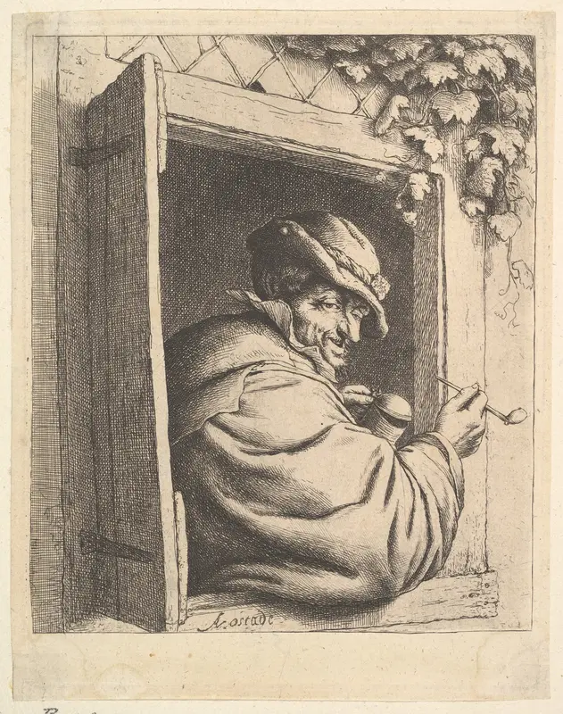 Smoker at the Window Wall Art by Adriaen van Ostade - High-Resolution Digital Print