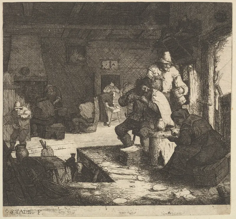Smokers at the Inn Wall Art by Adriaen van Ostade - High-Resolution Digital Print