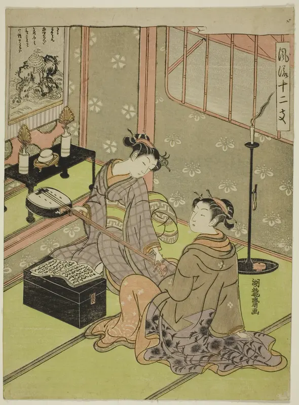 Snake, from the series "Fashionable Twelve Signs of the Zodiac (Furyu juni shi)" Wall Art by Isoda Koryusai - High-Resolution Digital Print