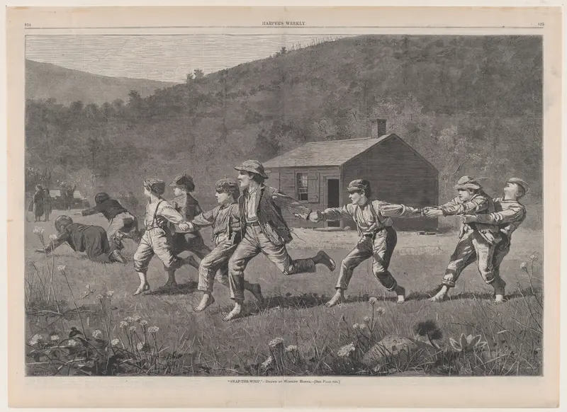 Snap-the-Whip (from "Harper's Weekly," Vol. XVII) Wall Art by Winslow Homer - High-Resolution Digital Print