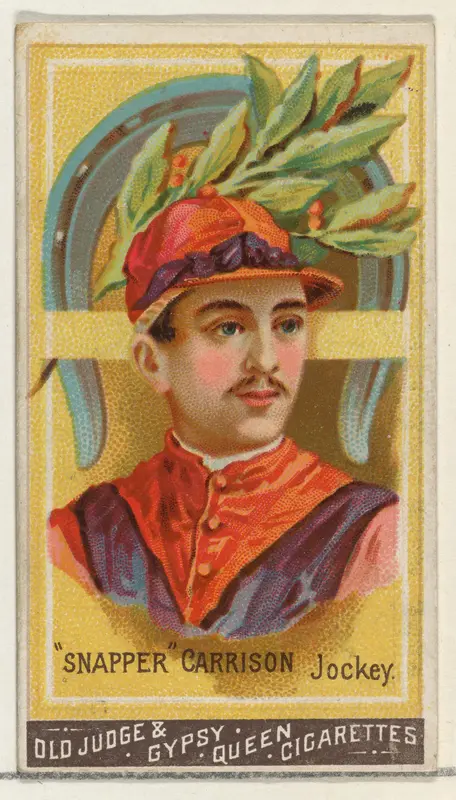 "Snapper" Garrison, Jockey, from the Goodwin Champion series for Old Judge and Gypsy Queen Cigarettes Wall Art by Goodwin & Company - High-Resolution Digital Print