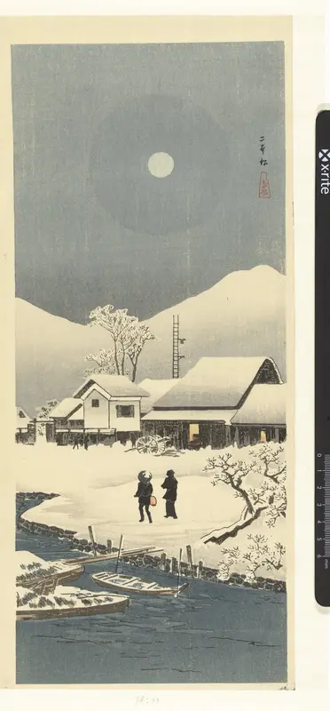Sneeuwlandschap in de maneschijn Wall Art by Watanabe Shōzaburō - High-Resolution Digital Print