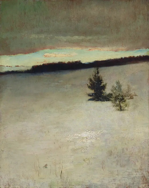 Snow Field, Morning, Roxbury Wall Art by John La Farge - High-Resolution Digital Print