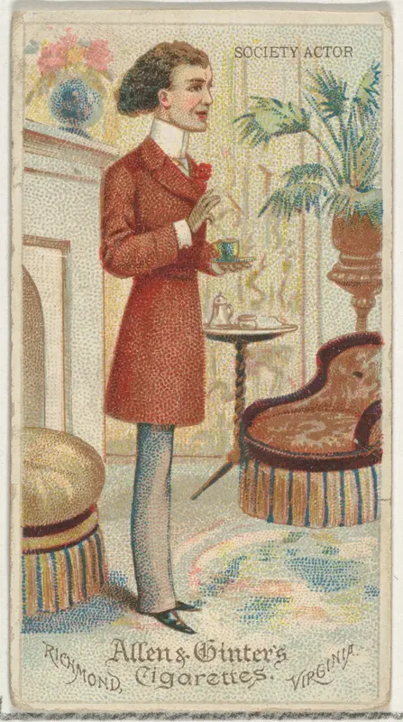 Society Actor, from World's Dudes series (N31) for Allen & Ginter Cigarettes Wall Art by Allen & Ginter - High-Resolution Digital Print