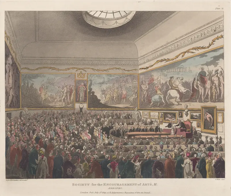 Society for the Encouragement of Arts etc., Adelphi Wall Art by Thomas Rowlandson - High-Resolution Digital Print