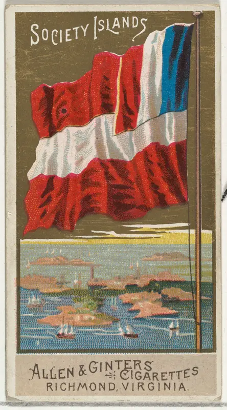 Society Islands, from Flags of All Nations, Series 2 (N10) for Allen & Ginter Cigarettes Brands Wall Art by Allen & Ginter - High-Resolution Digital Print