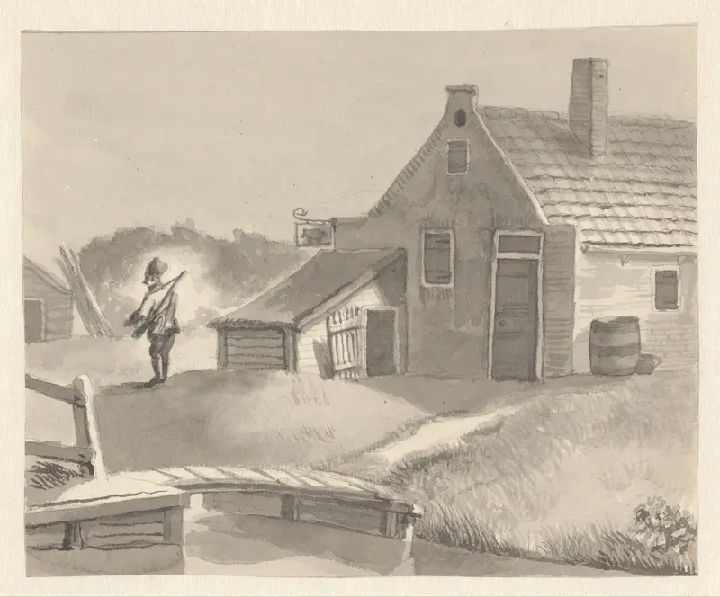 Soldaat bij een herberg Wall Art by Unknown - High-Resolution Digital Print