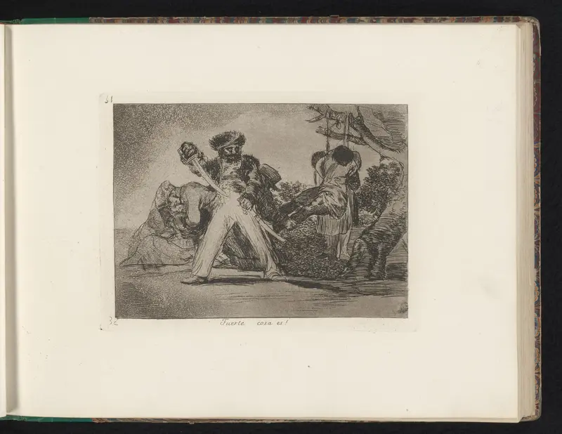 Soldaat trekt zijn sabel bij een gehangene Wall Art by Francisco de Goya - High-Resolution Digital Print