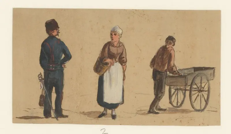 Soldaat, vrouw en man Wall Art by Pierre Jean Fardon - High-Resolution Digital Print