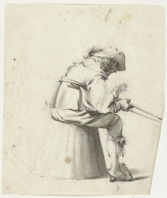 Soldaat zittend op een omgekeerde mand Wall Art by Gerard ter Borch (II) - High-Resolution Digital Print