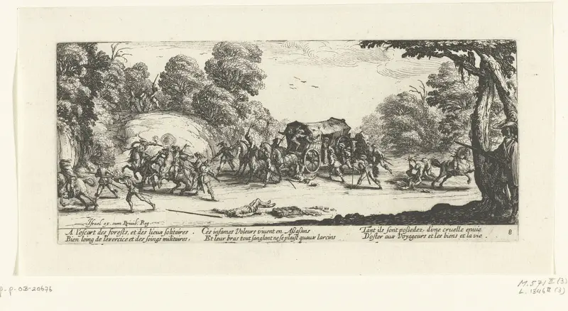 Soldaten overvallen reizigers Wall Art by Michel de Marolles - High-Resolution Digital Print