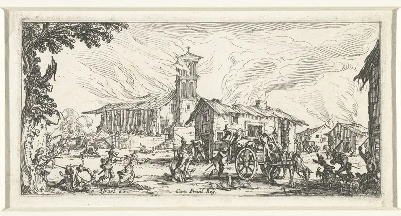 Soldaten plunderen een dorp Wall Art by Jacques Callot - High-Resolution Digital Print