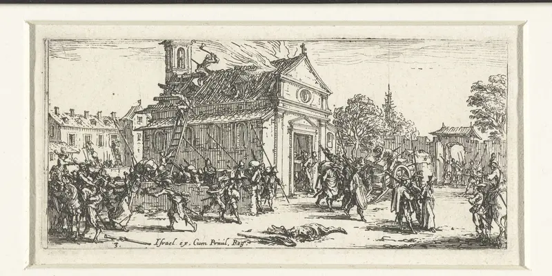Soldaten plunderen een klooster Wall Art by Jacques Callot - High-Resolution Digital Print