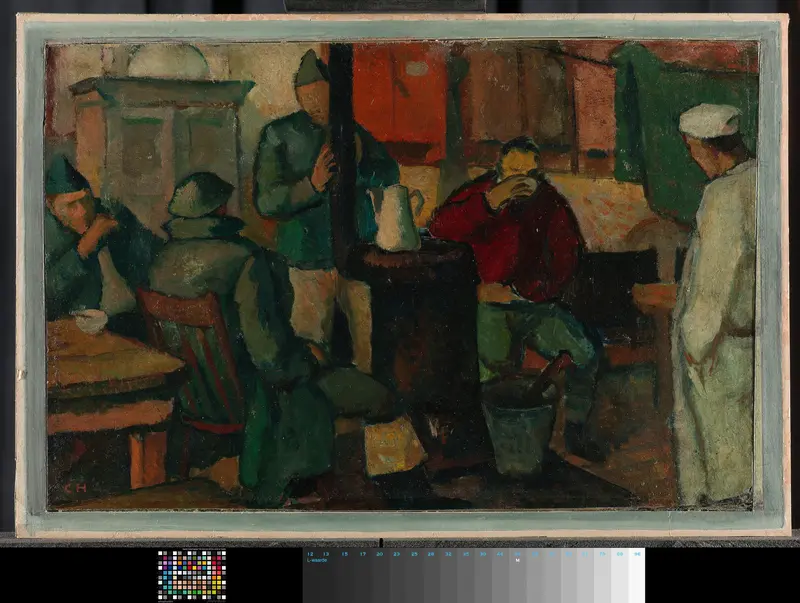 Soldaten rond een kachel Wall Art by Unknown - High-Resolution Digital Print