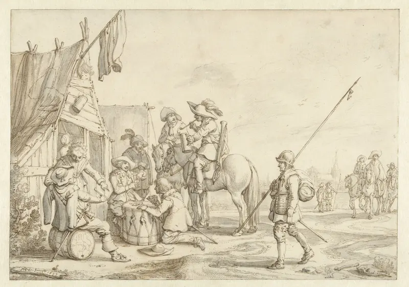 Soldaten voor een herberg Wall Art by Jan Martens the Younger - High-Resolution Digital Print