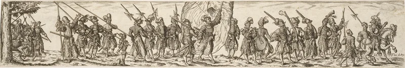 Soldatertog, i midten en fanebærer Wall Art by Theodor de Bry - High-Resolution Digital Print