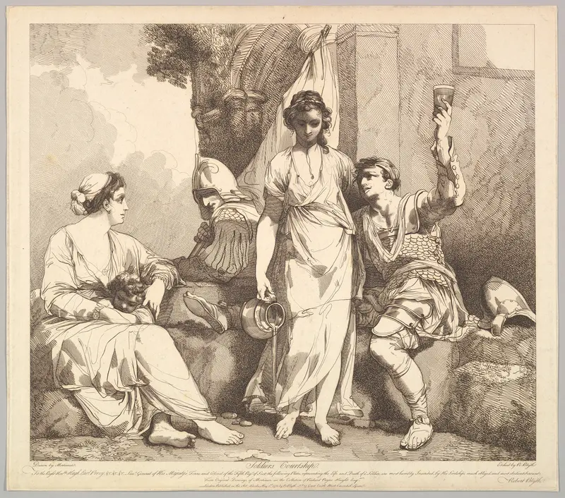 Soldier's Courtship, from "The Life and Death of a Soldier" Wall Art by Robert Blyth - High-Resolution Digital Print