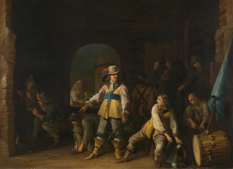 Soldiers in a Guardroom Wall Art by Unknown - High-Resolution Digital Print