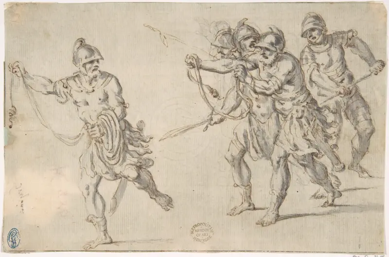 Soldiers Running Wall Art by Anonymous, Italian, 16th century - High-Resolution Digital Print