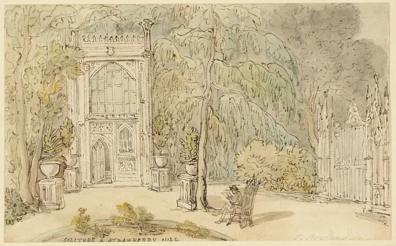 Solitude at Strawberry Hill Wall Art by Thomas Rowlandson - High-Resolution Digital Print