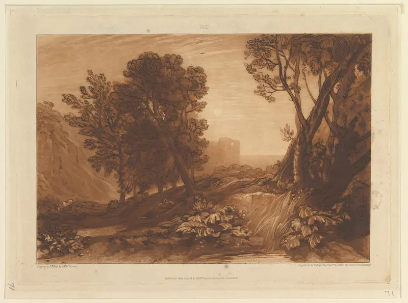 Solitude, or The Reading Magdalen (Liber Studiorum, part XI, plate 53) Wall Art by Joseph Mallord William Turner - High-Resolution Digital Print