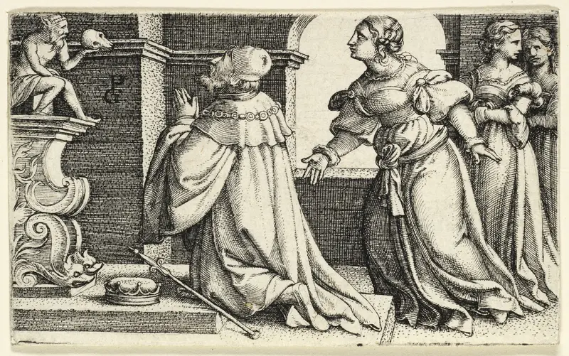 Solomon Worshipping the Idol Moloch Wall Art by Georg Pencz - High-Resolution Digital Print