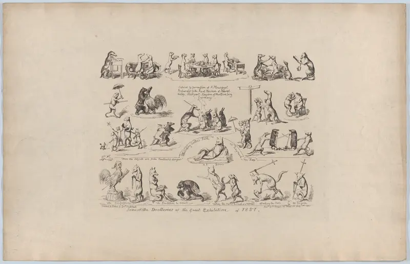 Some of the Drolleries of the Great Exhibition Wall Art by George Cruikshank - High-Resolution Digital Print