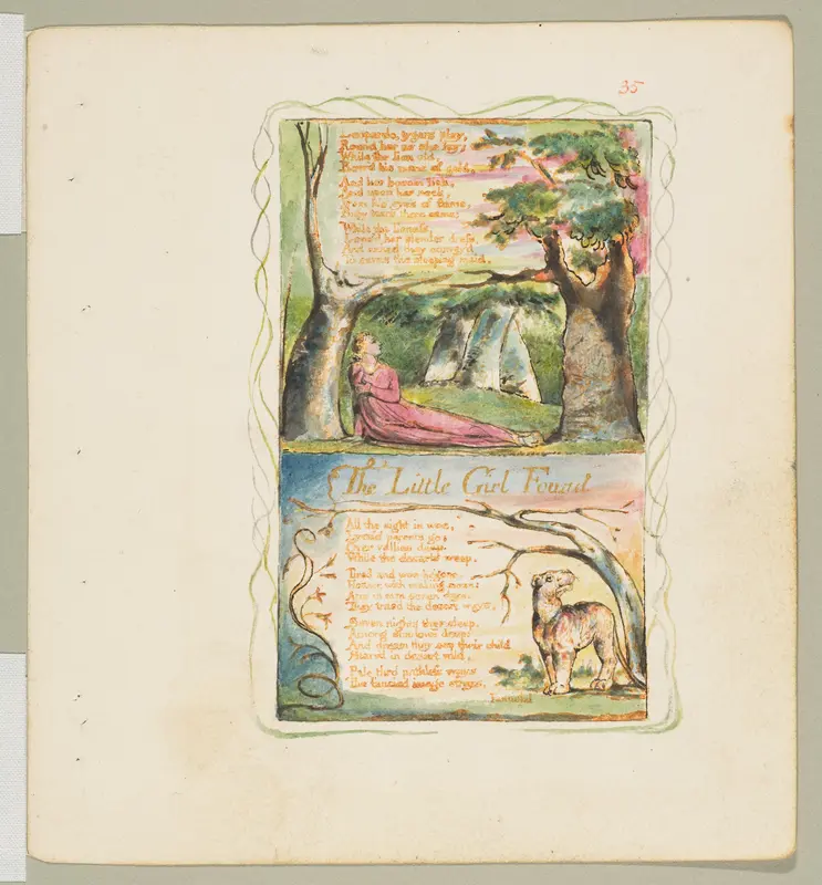 Songs of Experience: The Little Girl Lost (second plate); The Little Girl Found