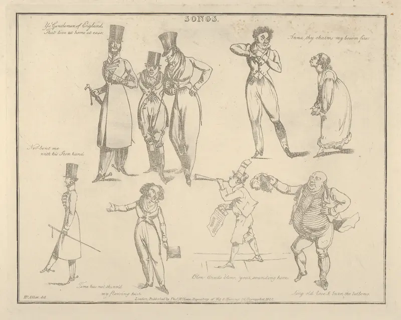 Songs: "Ye Gentlemen of England That Live at Ease..." Wall Art by Henry Thomas Alken - High-Resolution Digital Print