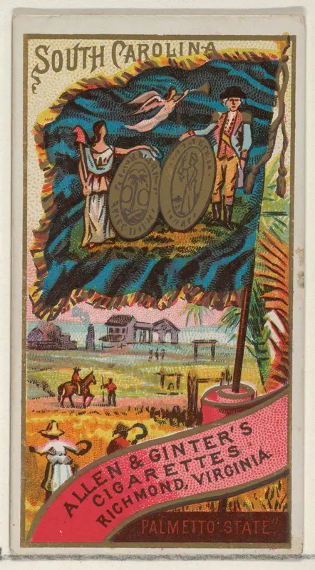 South Carolina, from Flags of the States and Territories (N11) for Allen & Ginter Cigarettes Brands Wall Art by Allen & Ginter - High-Resolution Digital Print