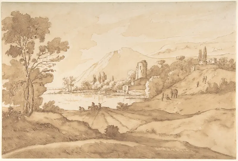 Southern Imaginary Landscape with Mountains and a Lake Wall Art by Theodorus Wilkens - High-Resolution Digital Print