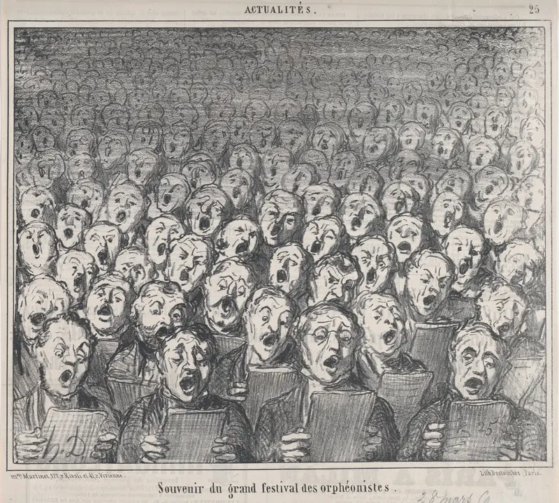 Souvenir du grand festival des orphéonistes, from Actualités, published in Le Charivari, March 28, 1859 Wall Art by Honoré Daumier - High-Resolution Digital Print