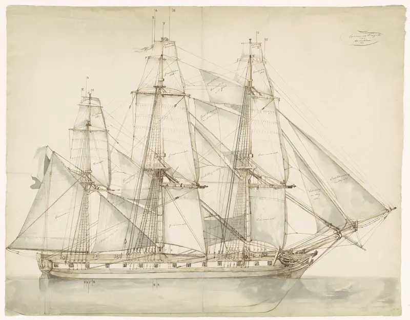 Spaans fregat Wall Art by Willem Anthonie van Deventer - High-Resolution Digital Print