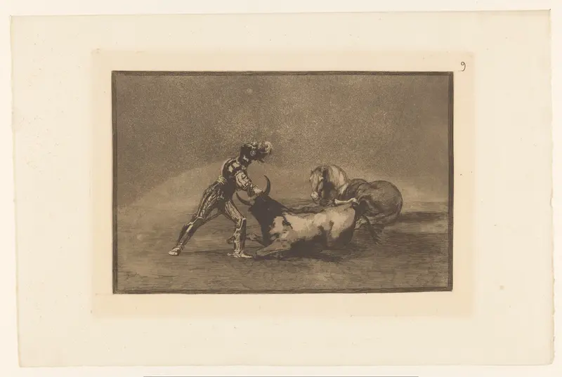 Spaanse ridder doodt een stier Wall Art by Eugène Loizelet - High-Resolution Digital Print