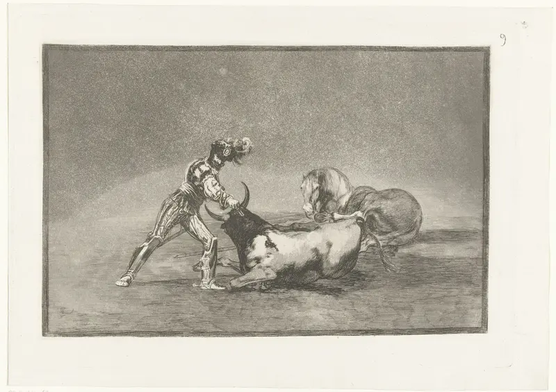 Spaanse ridder doodt een stier Wall Art by Francisco de Goya - High-Resolution Digital Print