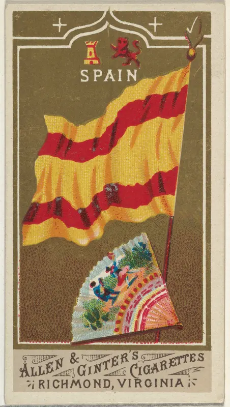 Spain, from Flags of All Nations, Series 1 (N9) for Allen & Ginter Cigarettes Brands Wall Art by Allen & Ginter - High-Resolution Digital Print