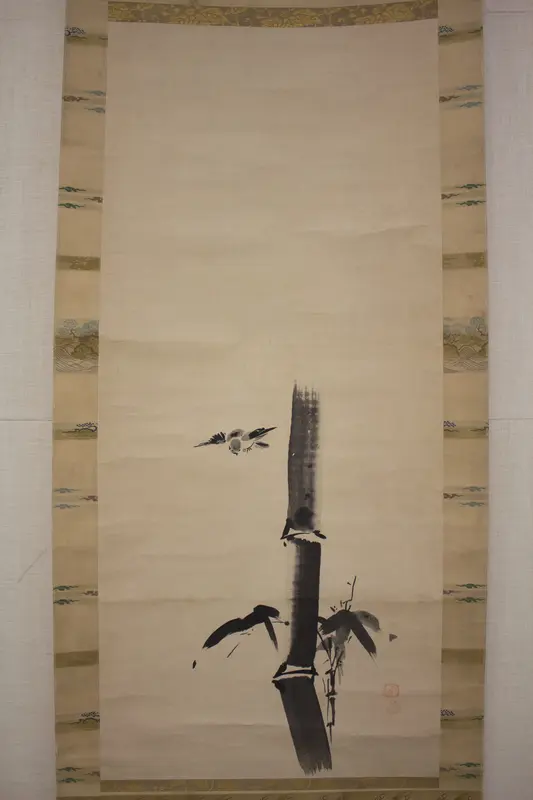 Sparrow and Bamboo Wall Art by Kano Tan'yū - High-Resolution Digital Print