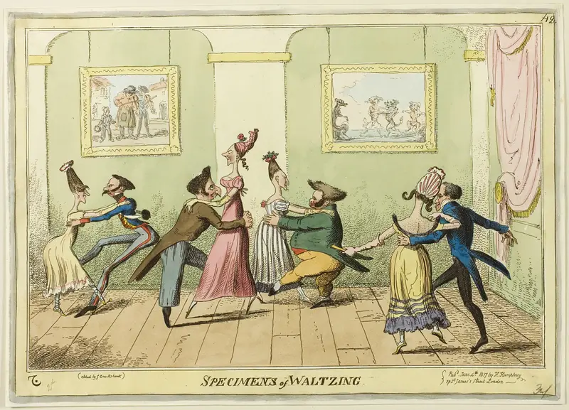 Specimens of Waltzing Wall Art by George Cruikshank - High-Resolution Digital Print