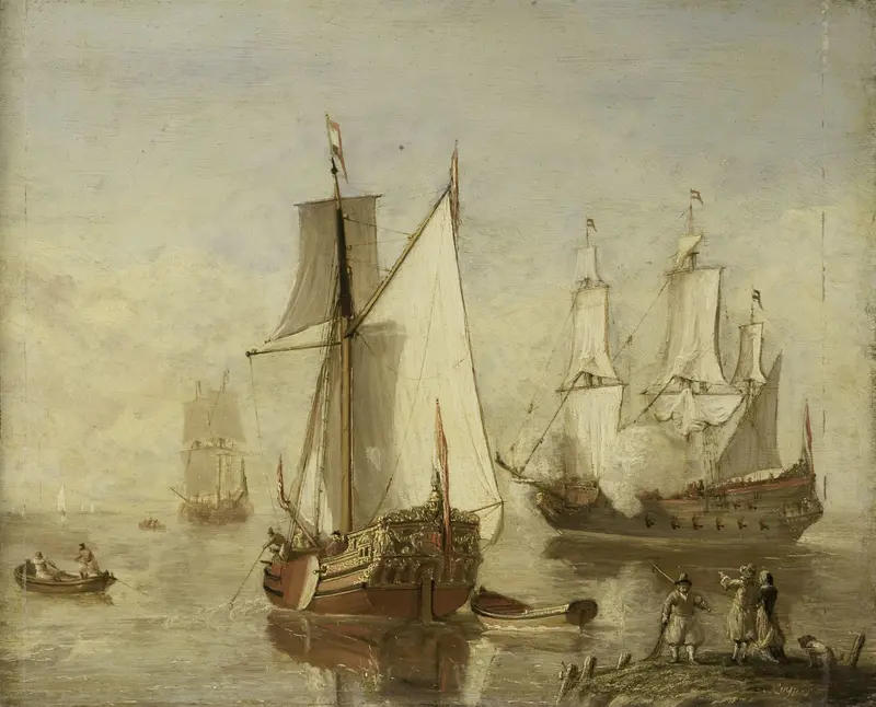 Speeljacht (Pleasure Yacht) and Warship Wall Art by anonymous - High-Resolution Digital Print