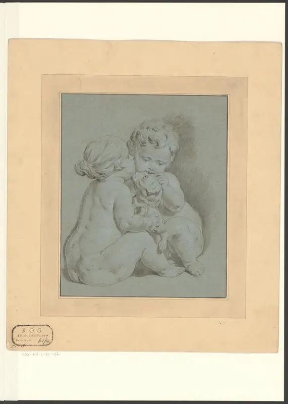 Spelende kinderen met hondje Wall Art by Unknown - High-Resolution Digital Print