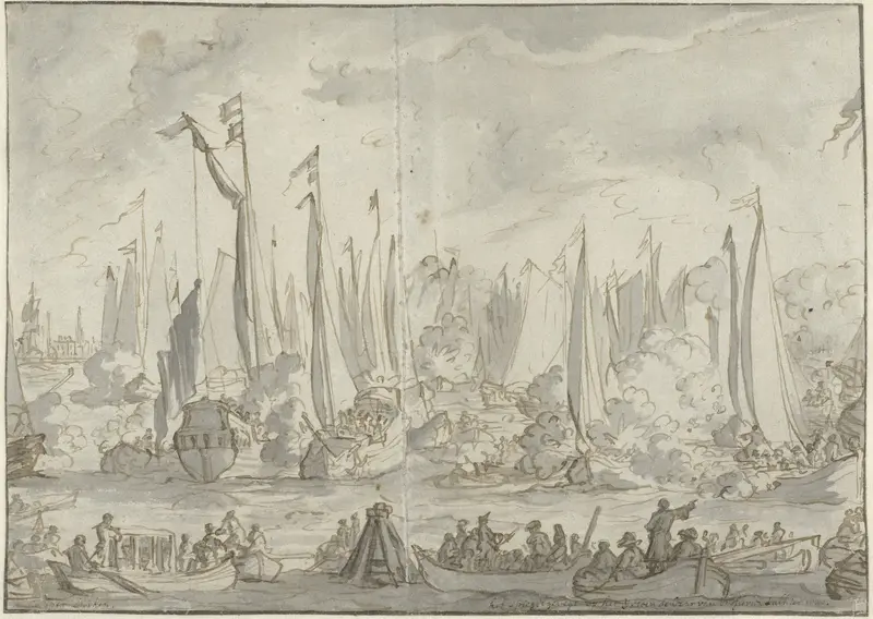 Spiegelgevecht ter ere van het bezoek van het Groot Moskovisch Gezantschap Wall Art by Caspar Luyken - High-Resolution Digital Print
