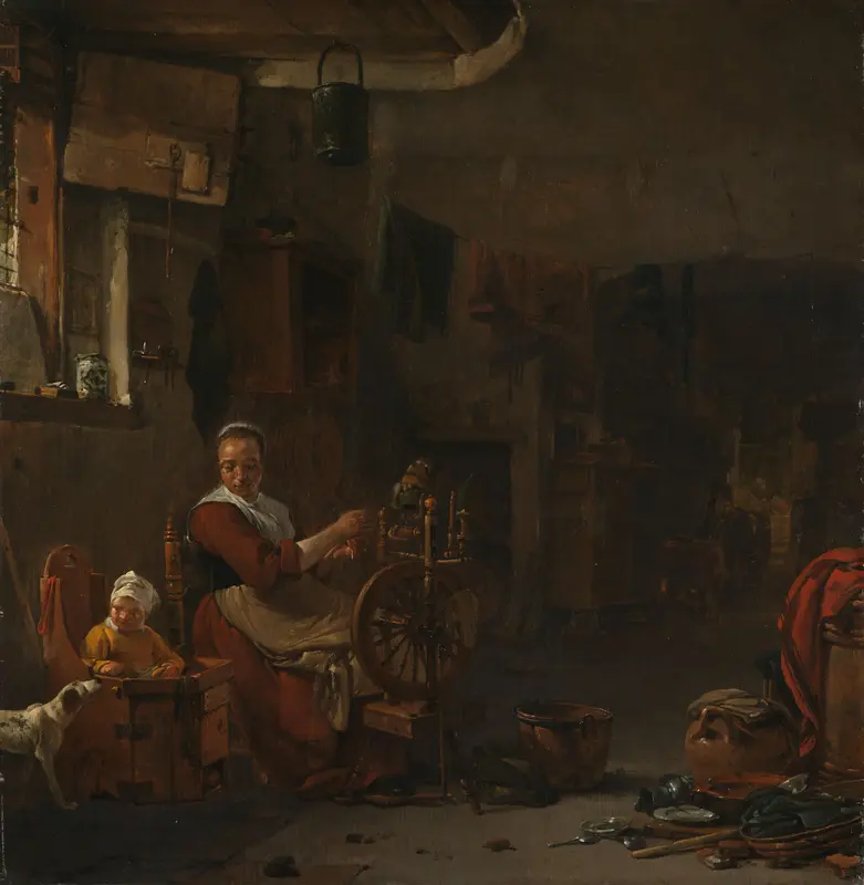 Spinnende boerin Wall Art by Unknown - High-Resolution Digital Print
