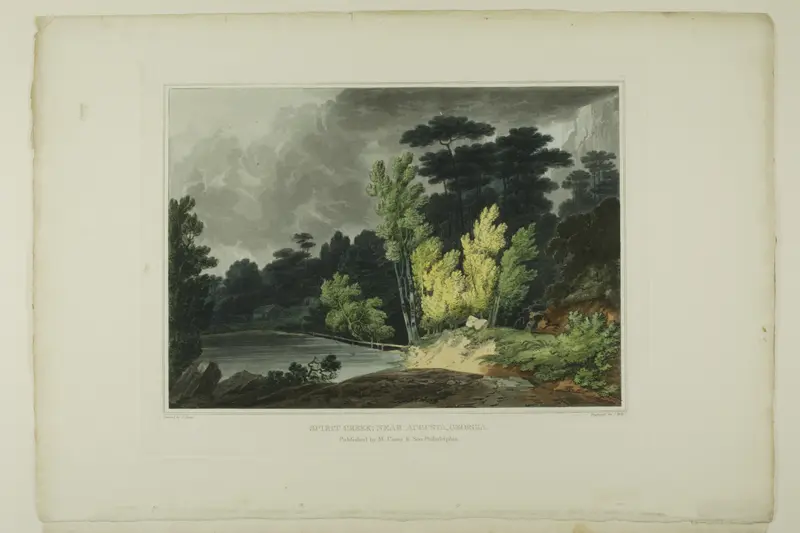 Spirit Creek; Near Augusta, Georgia, plate two of the second number of Picturesque Views of American Scenery Wall Art by John Hill - High-Resolution Digital Print