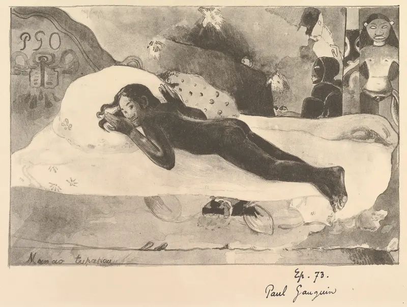 Spirit of the Dead Watching (Manao Tupapau), from "L'Estampe Originale" Wall Art by Paul Gauguin - High-Resolution Digital Print