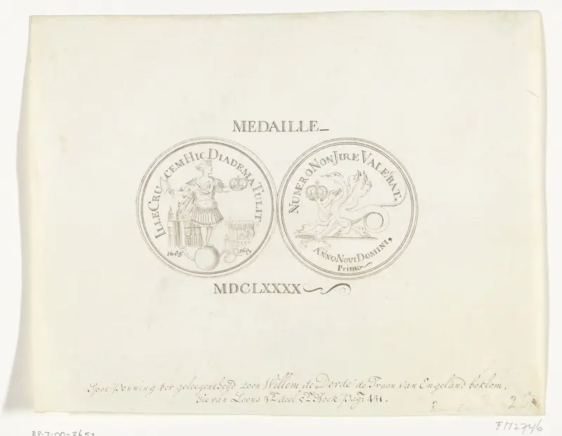 Spotpenning op de overkomst van Willem III en mislukte opstand van Monmouth en Argyll, 1689 Wall Art by anonymous - High-Resolution Digital Print