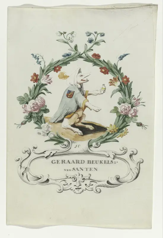 Spotprent van Geraard Beukelsz. van Santen Wall Art by anonymous - High-Resolution Digital Print